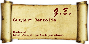 Gutjahr Bertolda névjegykártya